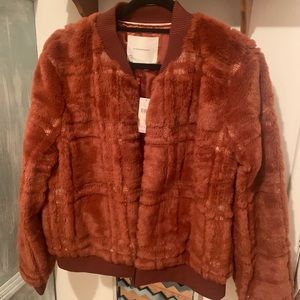 Anthropologie Faux Fur Bomber Jacket